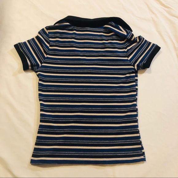 Pacsun Striped Ribbed Polo Tee - Picture 3 of 5